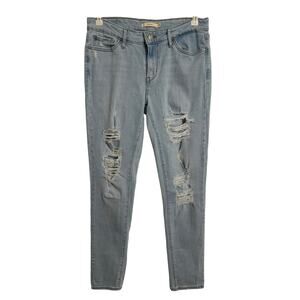 Levi's 711 Skinny Women's 29 Ripped Distressed Denim‎ Jeans Streetwear Y2K Urban